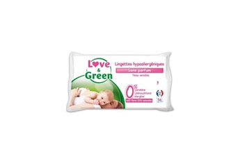 Couche bébé Love & Green Lingettes bébé sans parfum hypoallergéniques 0% x56
