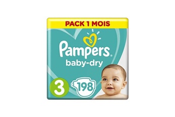 Couche bébé Pampers Baby dry taille 3, 4 a 9 kg 198 couches