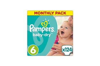 Couches Pampers Baby dry taille 6 des 15 kg 124 couches
