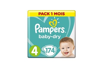 Couche bébé Pampers Baby dry taille 4, 7 a 18kg 174 couches