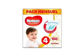 Couche bébé Huggies Ultra comfort - couches bébé unisexe x150 taille 4 - pack 1 mois