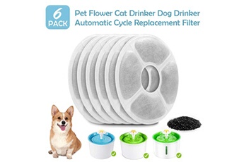 Coffret multi-outils AUCUNE Buveur pour chat de fleur animaux compagnie abreuvoir chien, filtre remplacement à cycle automatique, lot 6 - blanc