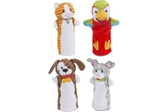 Peluche MELISSA & DOUG Melissa & doug marionnettes à main animaux de compagnie ludiques 4 animaux