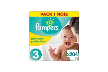 Couche bébé Pampers New baby t3 - pack 1 mois - 204 couches