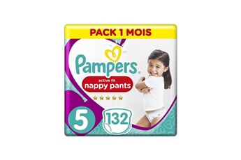 Couche bébé Pampers Active fit nappy pants taille 5, 132 couches-culottes - pack 1 mois