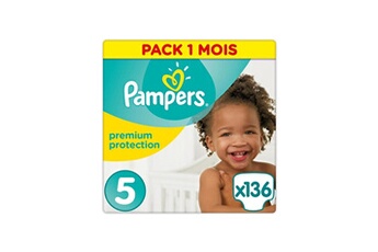 Couche bébé Pampers Premium protection new baby taille 5 11-23 kg - 136 couches - pack 1 mois