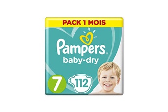 Couche bébé Pampers Baby-dry taille 7, 112 couches - pack 1 mois
