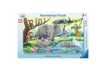 Puzzle Ravensburger Puzzle 15 pièces : puzzle cadre - animaux d'afrique, ravensburger