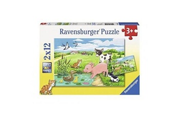 Puzzle Ravensburger Puzzle 12 pièces : 2 puzzles - animaux de la ferme, ravensburger