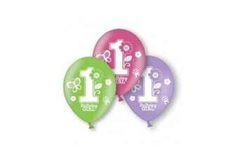 Article et décoration de fête GENERIQUE Ballons anniversaire 1 an fille (x6)