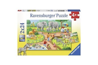 Puzzle Ravensburger Puzzle 24 pièces : 2 puzzles - un jour au zoo, ravensburger