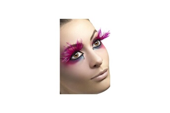 Accessoire de déguisement Smiffy's Faux cils avec longues plumes roses - rose