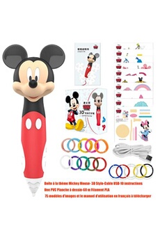 Imprimante 3D GENERIQUE Stylo De Dessin D'impression 3D Mickey Mouse Chargeur USB-Rouge