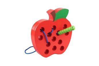 Autre jeux éducatifs et électroniques AUCUNE Jeu de puzzle jouet filetage pomme dentelle en bois tôt pour apprendre des qualifications fines - rouge