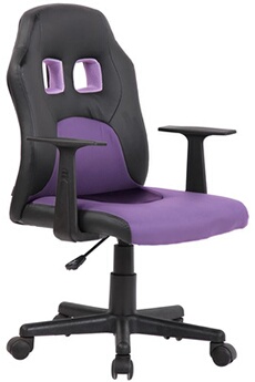 fauteuil de bureau fun pour enfants , noir / violet