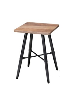 table d'appoint urban living - bout de canapé design bois et métal hampton - l. 40 x h. 50 cm - noir - hampton