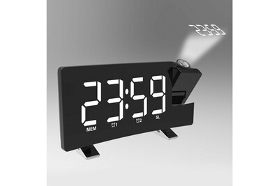 Projecteur numérique Radio réveil Snooze minuterie LED affichage large écran 