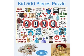Puzzle AUCUNE 2021 enfant 500 pièces noël puzzle en papier enfants adultes jouets cadeau de famille - noir