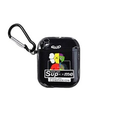 Accessoires audio Non renseigné Étui TPU pour Airpods 1/2 Kaws supreme - noir