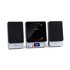 Microstar Sing - Micro chaîne avec système karaoké , lecteur CD , Bluetooth & USB , télécommande - Noir
