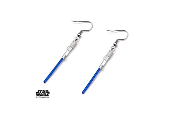 Bijou de déguisement Zkumultimedia Star wars - stainless steel blue lightsaber hook dangle earrings