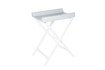 Commode et table à langer Geuther Table à langer pliable en bois blanc trixi avec matelas à langer bleu étoilé - geuther