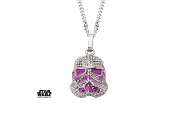 Bijou de déguisement Zkumultimedia Star wars - stormtrooper with clear gem and pink enamel filled pendant
