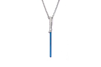 Bijou de déguisement Zkumultimedia Star wars - stainless steel blue lightsaber pendant necklace