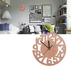 GENERIQUE - Horloge murale moderne - Adhésive - Ronde - Marron
