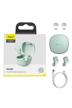 Ecouteurs Wm01 Bluetooth, Sans Fil In-Ear Stéréo Pour Iphone Xs Samsung Lg Vert W33