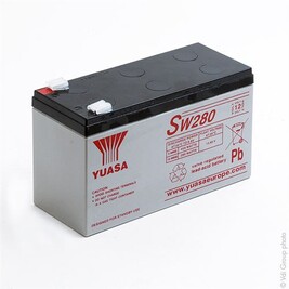 Pile électrique Yuasa Batterie onduleur (UPS) SW280 12V 7.6Ah F6.35 ...