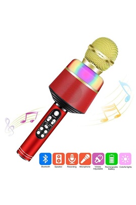 Microphone GENERIQUE Microphone de Karaoké Sans Fil Bluetooth Pour
