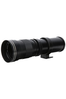 Objectif zoom GENERIQUE Objectif zoom à Focale Fixe Manuelle 420-800mm F8.3-16 avec Téléconvertisseur 2X pour Nikon Monture F - Noir