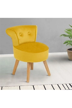 fauteuil crapaud en velours jaune