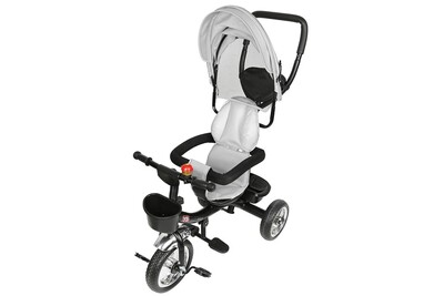 Velos Enfant Yaqida 4 En 1 Tricycle Bebe Evolutif Avec Cloches Et Miroirs Pour Enfant De 12 Mois A 4 Ans Gris Clair Darty