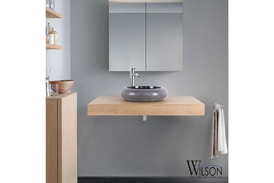 Meuble Salle De Bain Wilson Plan Suspendu 90 Cm Chene Naturel Monica Darty