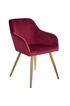 Tectake 6 Chaises MARILYN Effet Velours Style Scandinave - bordeaux/or photo 4
