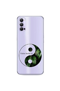 Coque et étui téléphone mobile Coque4phone Coque en silicone transparente pour OPPO Reno 4 PRO avec motif yin yang vert avec votre texte