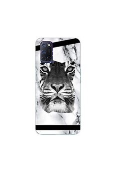 Coque et étui téléphone mobile Coque4phone Coque en silicone pour OPPO Reno 4 PRO avec motif tigre et marbre