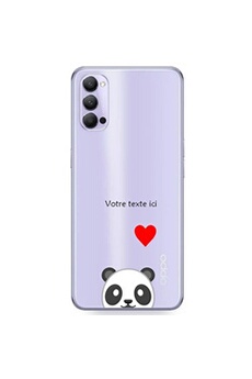 Coque et étui téléphone mobile Coque4phone Coque en silicone transparente pour OPPO Reno 4 PRO avec motif panda emojii avec votre texte