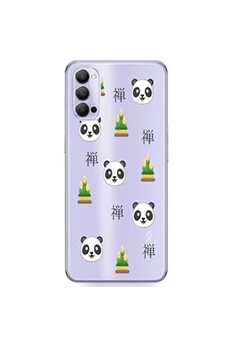 Coque en silicone transparente pour OPPO Reno 4 PRO avec motif panda zen emojii