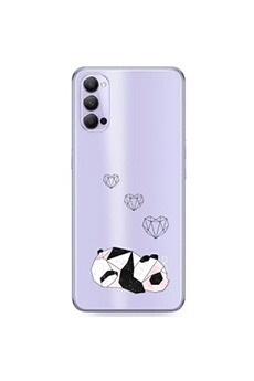 Coque et étui téléphone mobile Coque4phone Coque en silicone transparente pour OPPO Reno 4 PRO avec motif panda effet marbre