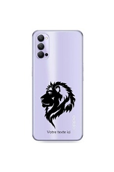 Coque et étui téléphone mobile Coque4phone Coque en silicone transparente pour OPPO Reno 4 PRO avec motif lion noir avec votre texte