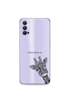 Coque et étui téléphone mobile Coque4phone Coque en silicone transparente pour OPPO Reno 4 PRO avec motif girafe avec votre texte