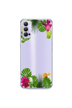 Coque et étui téléphone mobile Coque4phone Coque en silicone transparente pour OPPO Reno 4 PRO avec motif fleur exotique