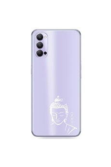 Coque et étui téléphone mobile Coque4phone Coque en silicone transparente pour OPPO Reno 4 PRO avec motif bouddha blanc