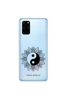 Coque en silicone transparente pour Samsung Galaxy A31 avec motif yin yang noir et mandala