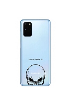 Coque en silicone transparente pour Samsung Galaxy A31 avec motif tete mort noire