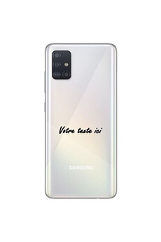 Coque en silicone transparente pour Samsung Galaxy A31 avec texte noir de votre choix