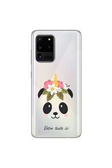 Coque en silicone transparente pour Samsung Galaxy A31 avec motif panda et fleurs